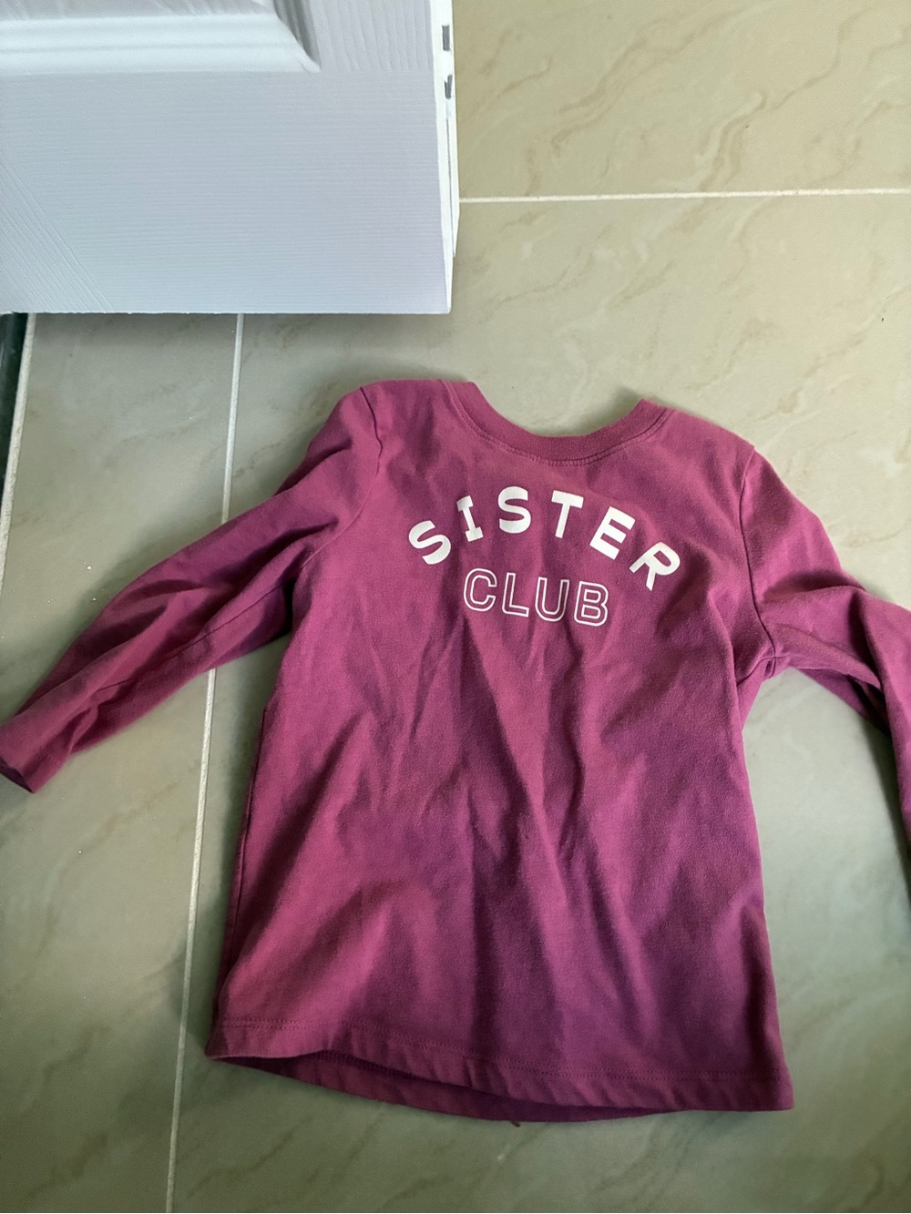 Cat & Jack Raspberry Pink "SISTER CLUB" Long Sleeve Tee